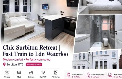 St. Mark's Apartment | Chic Surbiton Retreat Fast Train to Ldn Waterloo
