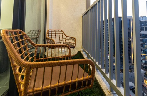 Nad Al Sheba Apartment | Chic Urban Escape Crest 1BR w/Private Balcony