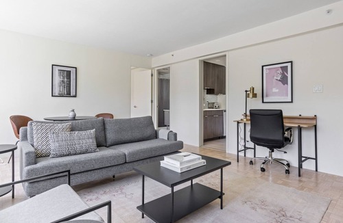 Prudential - St. Botolph Apartment | Classic Back Bay 1BR w/W/D & Gym, near Copley T & Shops, by Blueground