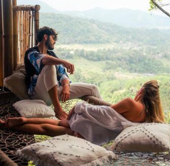 Melayang Villa | Cliffside Bamboo Treehouse with Heated Pool and View