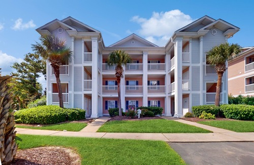 Carolina Forest Condo | Coastal condo with waterway views from balcony
