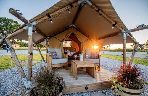 Cassville Other | Comfortable Glamping Tent with Fire Pit and Stream Access Near Mark Twain National Forest in Missouri