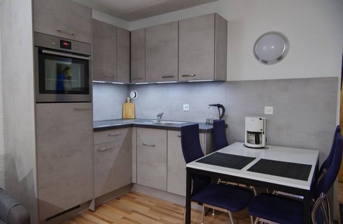 Grimentz Apartment | Comfortable studio for 2-4 persons : Living room with 2 single sofa-beds and 1 double sofa-bed - new