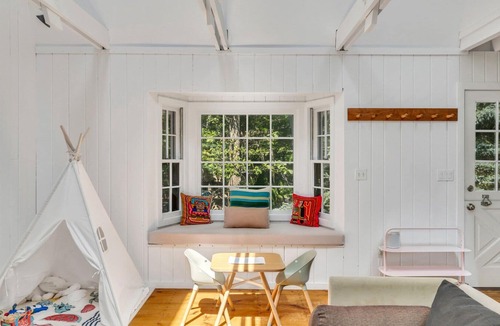 Clearwater Beach House | Contemporary Clearwater Beach Cottage, Open-Plan Interior with High Beam...
