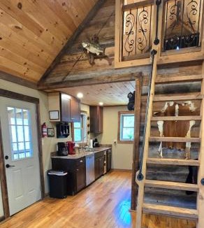 Dahlonega House | Couples Getaway Cabin with a Loft Bed - Firepit - Creek Access