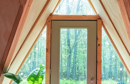 Keene Cabin | Cozy A-frame cabin surrounded by trees in Keene