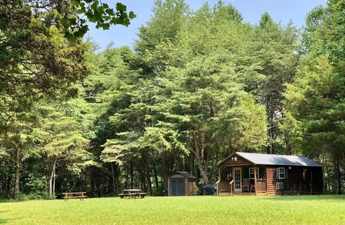 La Grange Cabin | Cozy Cabin w/firepit, tucked in the woods on a Kentucky farm. Nature awaits!