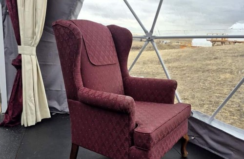 Redcliff RV Rental | Cozy Geodesic Glamping Dome on a Canadian Ranch with Horses, Perfect for a Weekend of Wellness