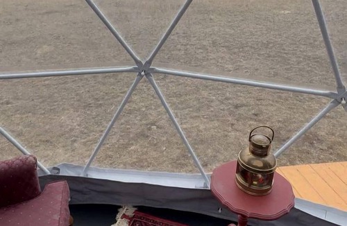 Redcliff RV Rental | Cozy Geodesic Glamping Dome on a Canadian Ranch with Horses, Perfect for a Weekend of Wellness