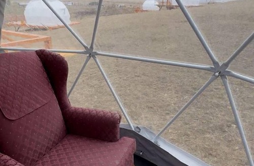 Redcliff RV Rental | Cozy Geodesic Glamping Dome on a Canadian Ranch with Horses, Perfect for a Weekend of Wellness