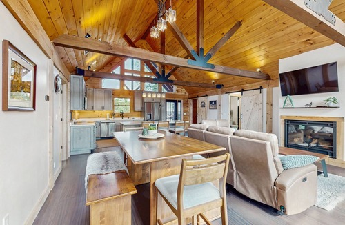Mineral Bluff Cabin | Cozy mountain cabin with EV charger, game room & forest views