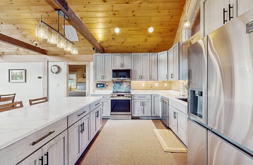 Mineral Bluff Cabin | Cozy mountain cabin with EV charger, game room & forest views