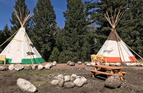 Granite County RV Rental | Cozy Native American Tipi with Resort Amenities near Boulder, Montana