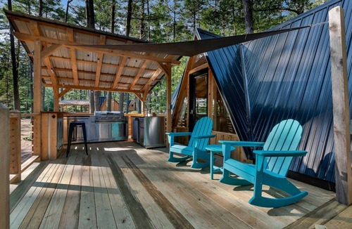 Oxford Cabin | Cozy Romantic A-Frame Escape with Hot Tub in Oxford, Maine