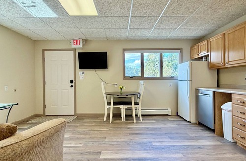 Oneonta Apartment | Cozy, single-level apartment just outside Oneonta, perfect for couples or solo travelers. Features a king bed, full kitchen, open living space, and easy parking. Quietly set back from the road with smart lock entry.
