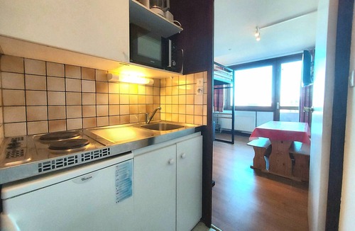 Plagne Centre Apartment | Cozy studio for 2 with direct slope access in Plagne Centre