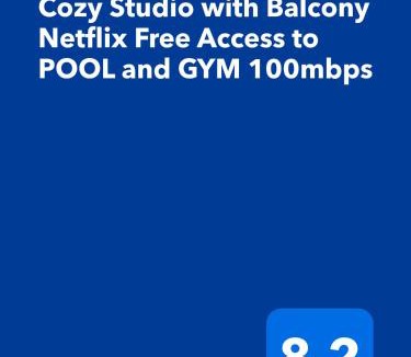 South Triangle Apartment | Cozy Studio with Balcony Netflix Free Access to POOL and GYM 100mbps