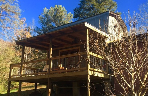 Lupton City Cabin | Creekside Cabin—Converted woodshop w/creek, fire pit & pavilion. Close to town