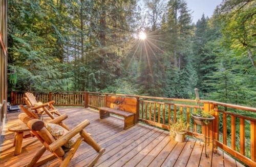 Rhododendron House | Creekside home with hot tub deck & great woodland views