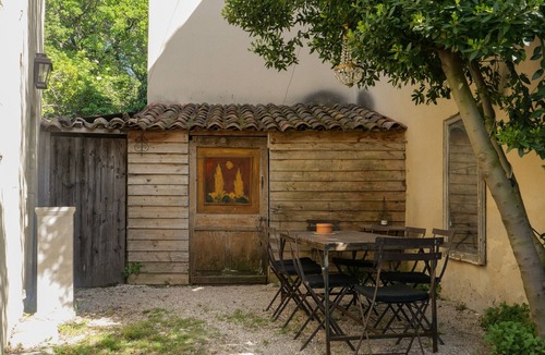 Chantemerle-les-Grignan House | Cypress trees by the church, charming village house