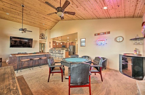 Sierra Pines House | Deck & Views: Dog-Friendly Cabin in Show Low!