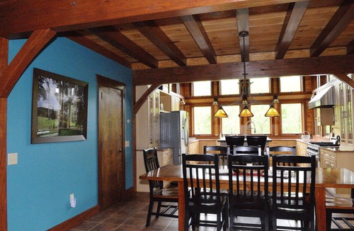 Damascus House | Delaware River Valley Waterfront Timberframe private mile shoreline on 154 acres