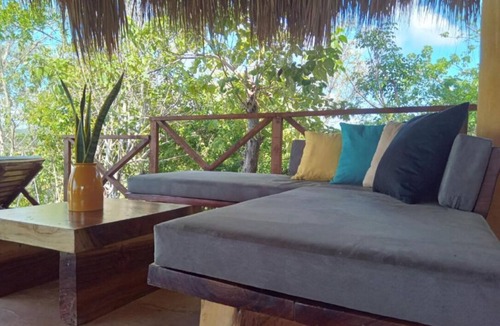 San Agustinillo House | Deluxe Double Room with balcony and sea view