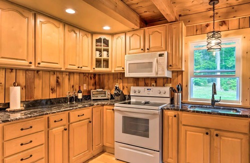 Victory Cabin | Designed for slow mornings and star-filled nights, this secluded Northeast Kingdom escape features a year-round heated hot tub and private pond.