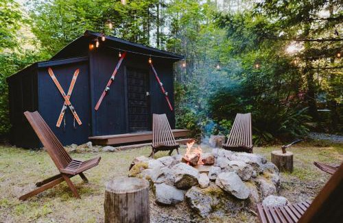 Skykomish House | Designer A-Frame Forest Hot Tub Fire Pit