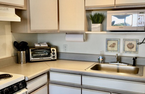 Atlantic Beach Condo | Direct Sound Water View and Beach Access Kitchen Pool