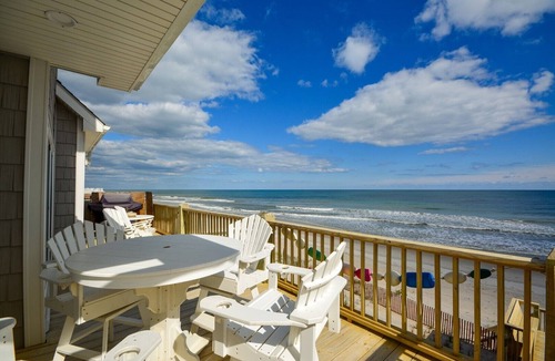 North Topsail Beach House | Discover Ocean Song—5BR beachfront home in North Topsail Beach, perfect for 15 guests!