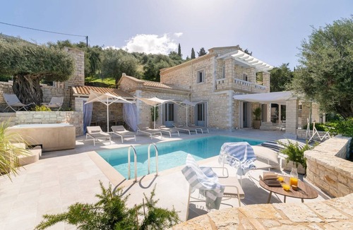 Peroulion Villa | Divine Corfu Complex Villa Oceanid, 8 BDR, Private Pools and Hot Tubs, Sea Views