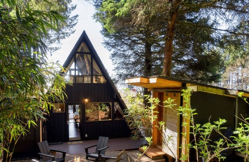 Arch Cape Cabin | Dog-friendly A-frame with hot tub, fireplace, grill, & firepit - walk to beach