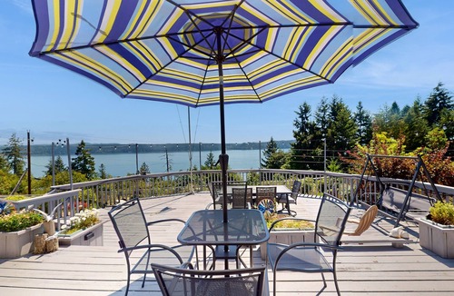 Brinnon House | Dog-friendly home overlooking Hood Canal with deck, fireplace & community beach