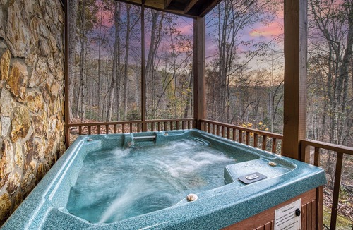 Blue Ridge Cabin | Dog-friendly log cabin with Mountain views, hot tub & game room — near downtown