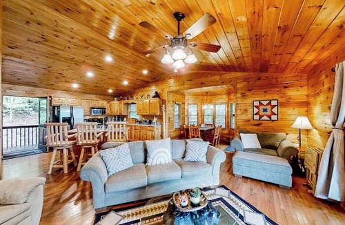 Murphy House | Dog-Friendly scenic cabin with amazing views, covered deck, firepit, & hot. tub
