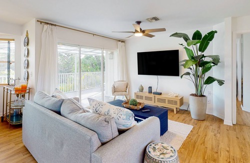 Redevelopment Area House | Dog-friendly waterfront home with extensive deck, canal views, lawn, W/D, AC