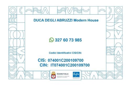 Brindisi Apartment | DUCA DEGLI ABRUZZI Modern House LUXURY RELAX - VICINO AEROPORTO SALENTO - CHECK IN H24 with private Parking