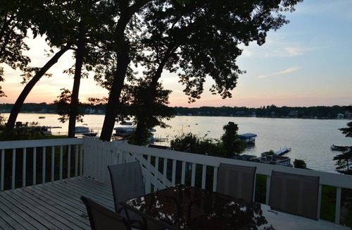 Edwardsburg Cottage | EAGLE LAKE FRONT with best views of the lake and sandy beach.