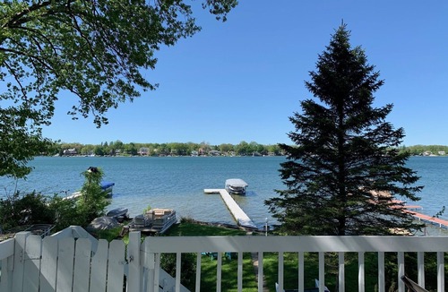 Edwardsburg Cottage | EAGLE LAKE FRONT with best views of the lake and sandy beach.