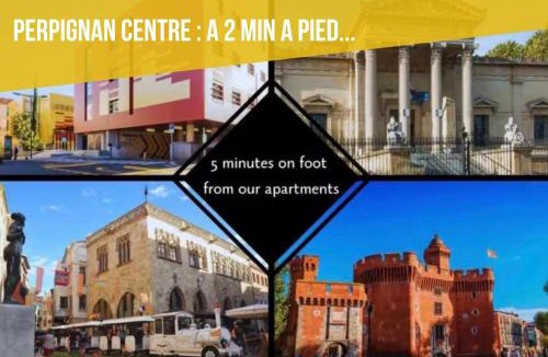 Clemenceau Apartment | ELEGANCE Castillet - Plein Centre Proche Gare Bus et Transports - IDEAL COUPLE ou PRO - Moderne et Confort - OFFRE SPECIALE