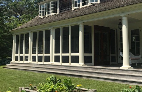 Napeague House | Elegant Devon Highlands estate, two lush acres of private land, covered...