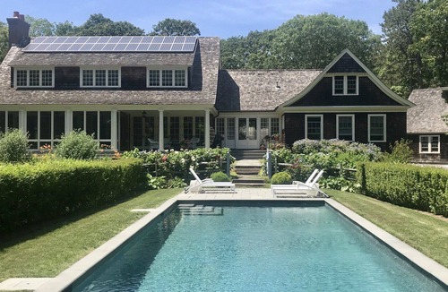 Napeague House | Elegant Devon Highlands estate, two lush acres of private land, covered...