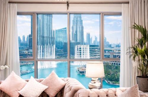 Downtown Dubai Apartment | Elite Royal Apartment - Full Burj Khalifa & Fountain view - Opal - 2 bedrooms plus 1 open bedroom without partition