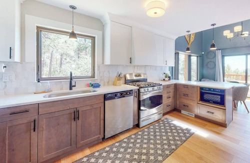 Durango House | Enchanting mountainside home with fireplace, skiing, lake view, & washer/dryer