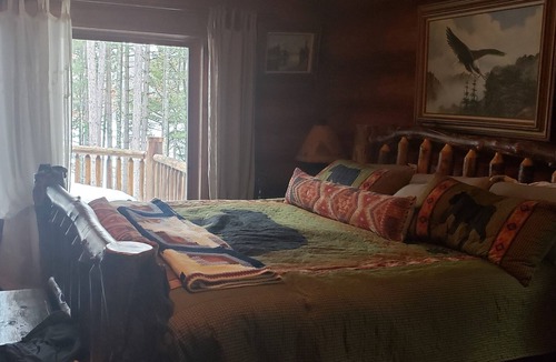 Elcho Cabin | Executive Log Home on Beautiful Lower Post Lake All Seasons
