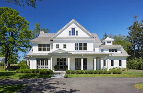 New Canaan House | family retreat. Pool, hot-tub, full gym, basketball court, pickleball