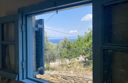 Kalamos House | Fantastic natural stone house with 180° sea view, pool and beautiful garden