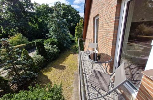 Verden Apartment | FeWo AllerGrün, Balkon mit Blick in die Natur
