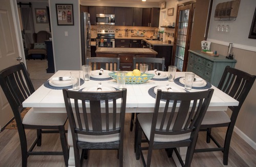 Huber Heights House | Fire Pit, Private Hot Tub + Workspace - Sleeps 7